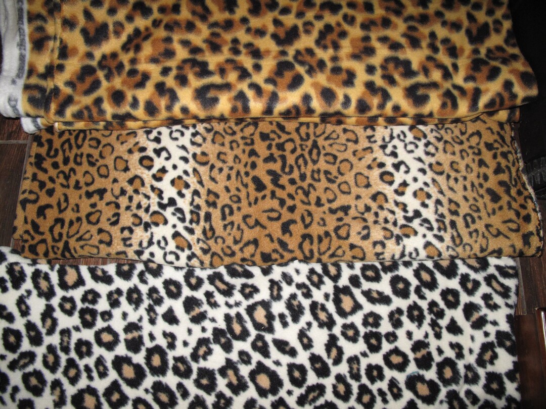 Leopard Print Fleece Fabric Sold by Quarter, Half Yard or a Full Yard
