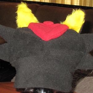 Cosplay Black The Hedgehog Shadow Black Red Ear Hat in 6 sizes XS - XXL