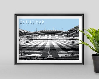The Etihad, Manchester Travel Poster