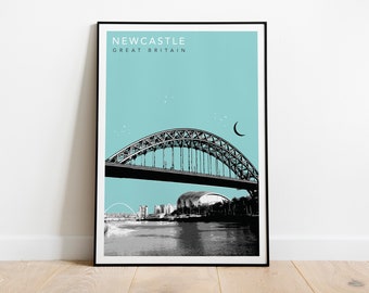 Newcastle Quayside Travel Poster