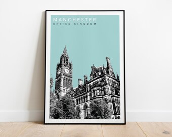 Manchester Town Hall Travel Poster
