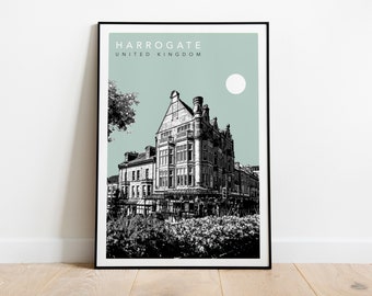 Harrogate travel poster - sage