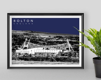 Bolton Wanderers Football Stadium Travel Poster