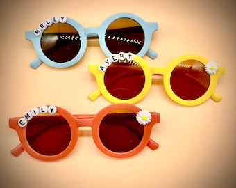 Kids personalized sunglasses with flower