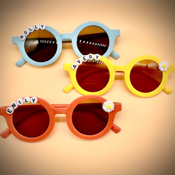 Kids personalized sunglasses with flower