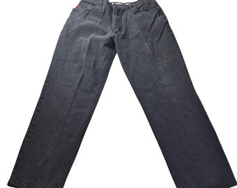 Bugle Boy Jeans Mens 34x30 Faded Black Straight Leg Vintage Denim Pants 90s