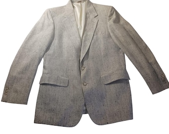 Chaqueta deportiva Botany 500 con textura, 100 % seda, estilo vintage Union, fabricada en EE. UU., para hombre, talla 38
