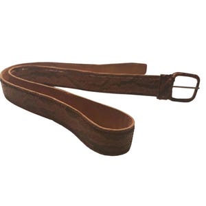 Genuine Snakeskin Leather Belt Brown Exotic Skin Slim Waist Accessory Python