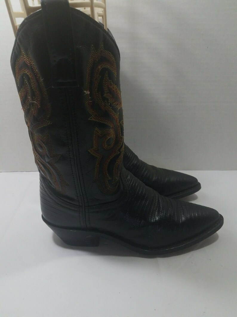 Cowboy Boots 6.5 M Womens EXOTIC Faux Snakeskin Leather Etsy