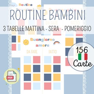 ROUTINE GIORNALIERA per bambini in Italiano, Tabella stampabile, Organizzazione giornata, Schede di routine, Programma Visivo, Stampabile