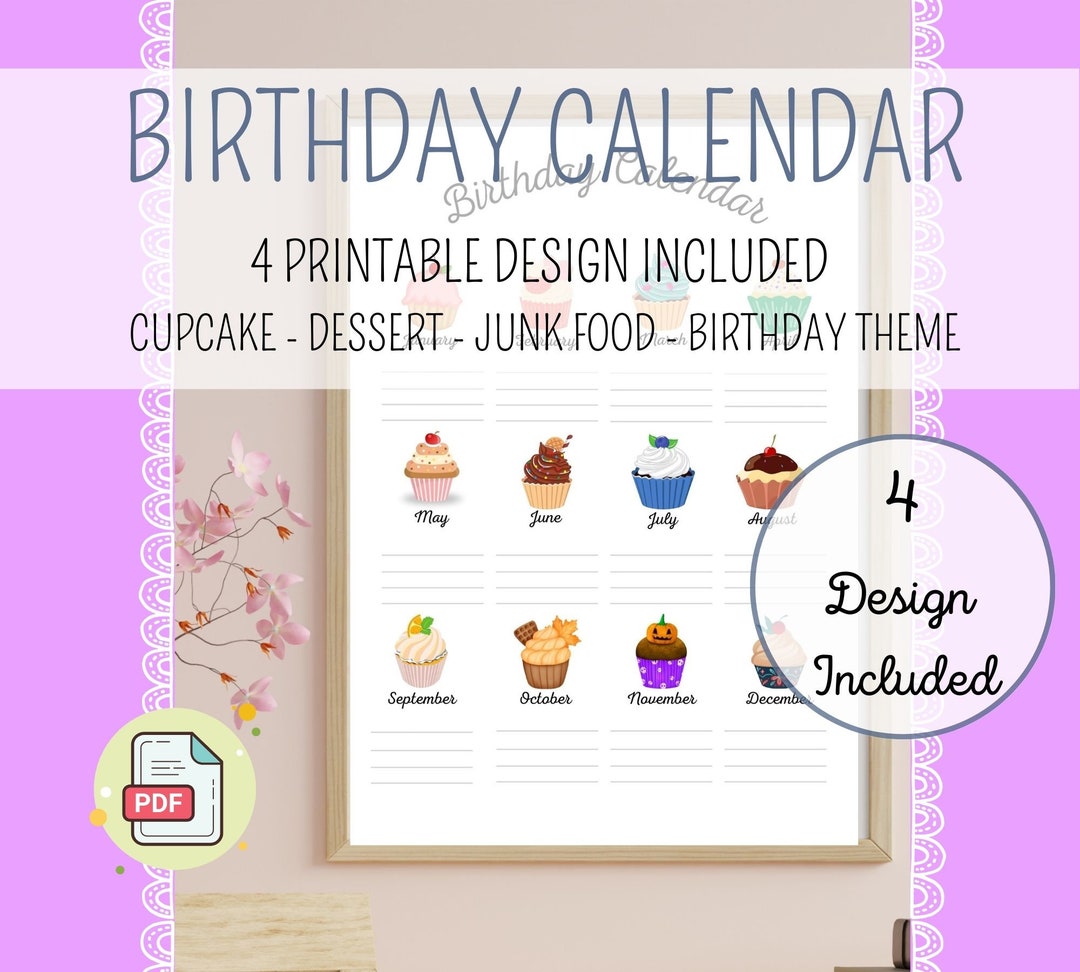 BIRTHDAY TRAKER, Birthday Calendar, Printable Birthday List, Birthday  Planner, Birthday Reminder, Birthday Insert, - Etsy