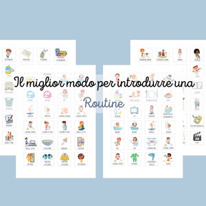 ROUTINE GIORNALIERA per bambini in Italiano, Tabella stampabile, Organizzazione giornata, Schede di routine, Programma Visivo, Stampabile immagine 2