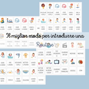 ROUTINE GIORNALIERA per bambini in Italiano, Tabella stampabile, Organizzazione giornata, Schede di routine, Programma Visivo, Stampabile immagine 3