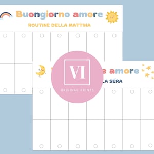 ROUTINE GIORNALIERA per bambini in Italiano, Tabella stampabile, Organizzazione giornata, Schede di routine, Programma Visivo, Stampabile immagine 2