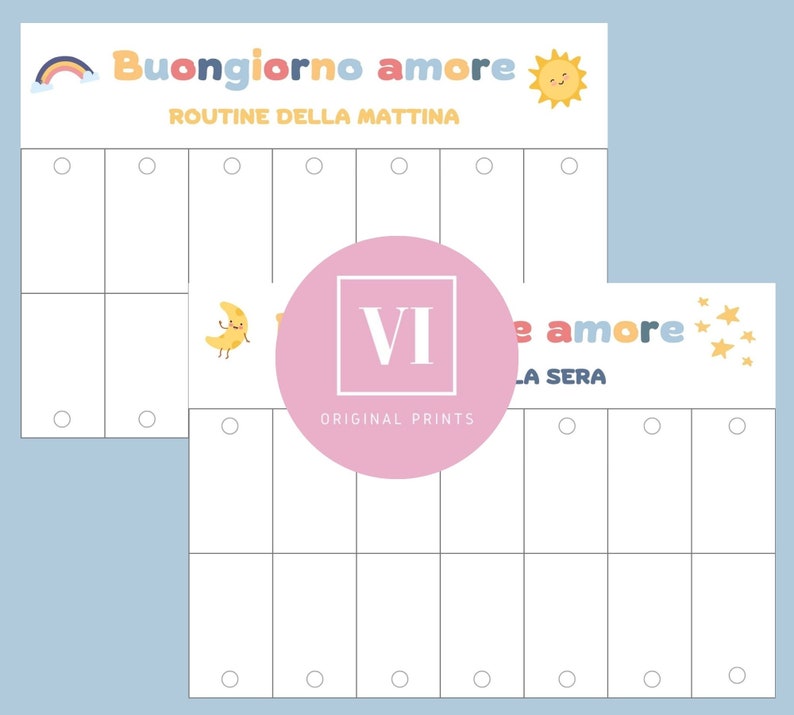 ROUTINE GIORNALIERA per bambini in Italiano, Tabella stampabile, Organizzazione giornata, Schede di routine, Programma Visivo, Stampabile immagine 2