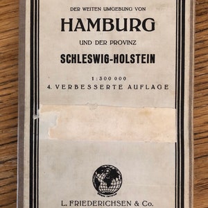 Vintage Map of Hamburg and Schleswig-Holstein