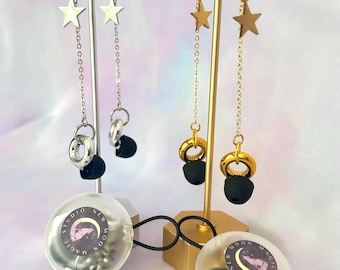 Earplug Earrings with Huggie Hoop | Concert Festival Ear Protection | Rolo Chain Loop Earrings