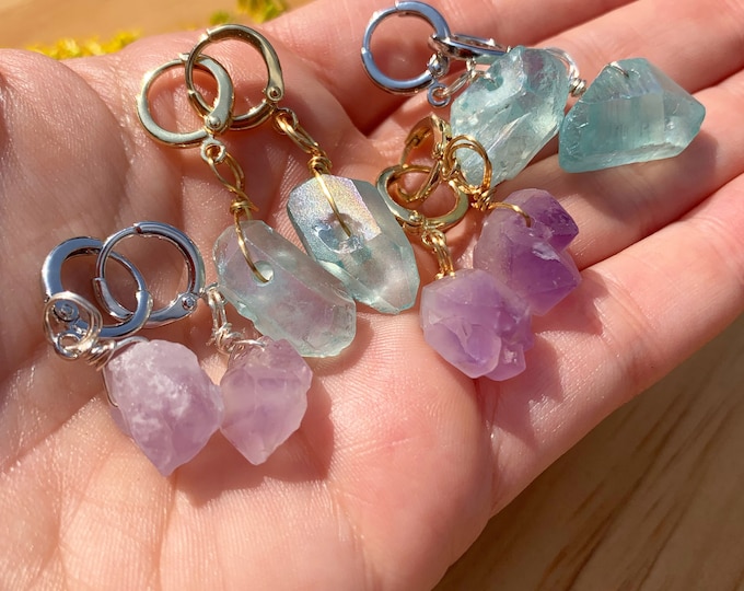 Crystal Huggie Hoops