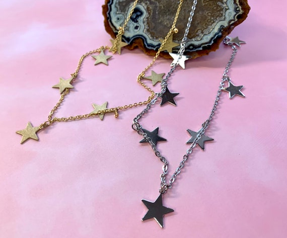 Buy Dainty Star Choker Necklace Festival Jewelry Adjustable Charm Choker Statement Layering Necklace Minimalist Chain Choker Online in India Etsy
