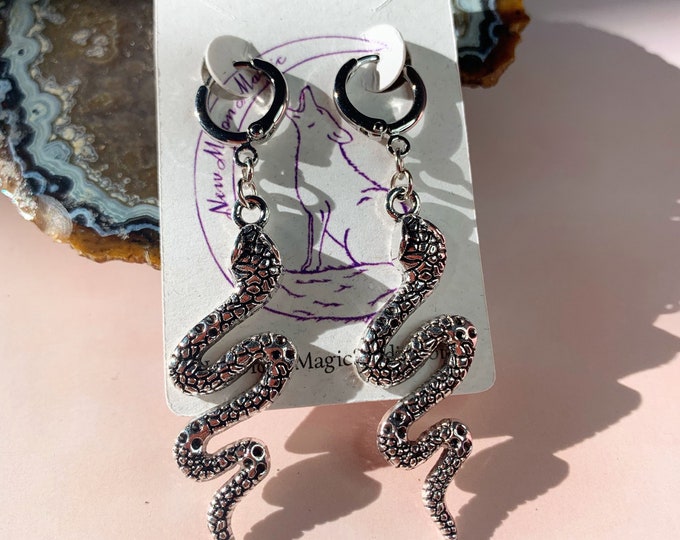 Snake Charm Huggie Hoop Earrings