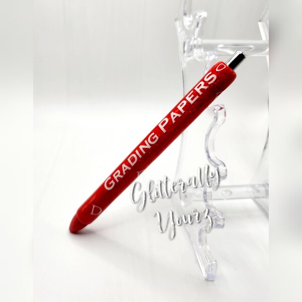 Personalized Red Glitter Pens Etsy