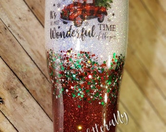 Christmas Glitter Tumbler | Etsy