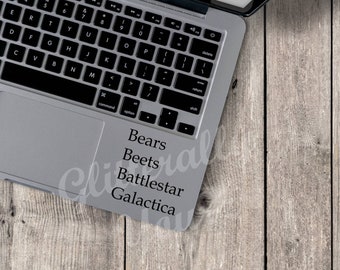 Bears Beets Battlestar Galactica, Vinyl Decal for car or laptop or more!  Car Decal Laptop Decal, Dwight Schrute, The Office