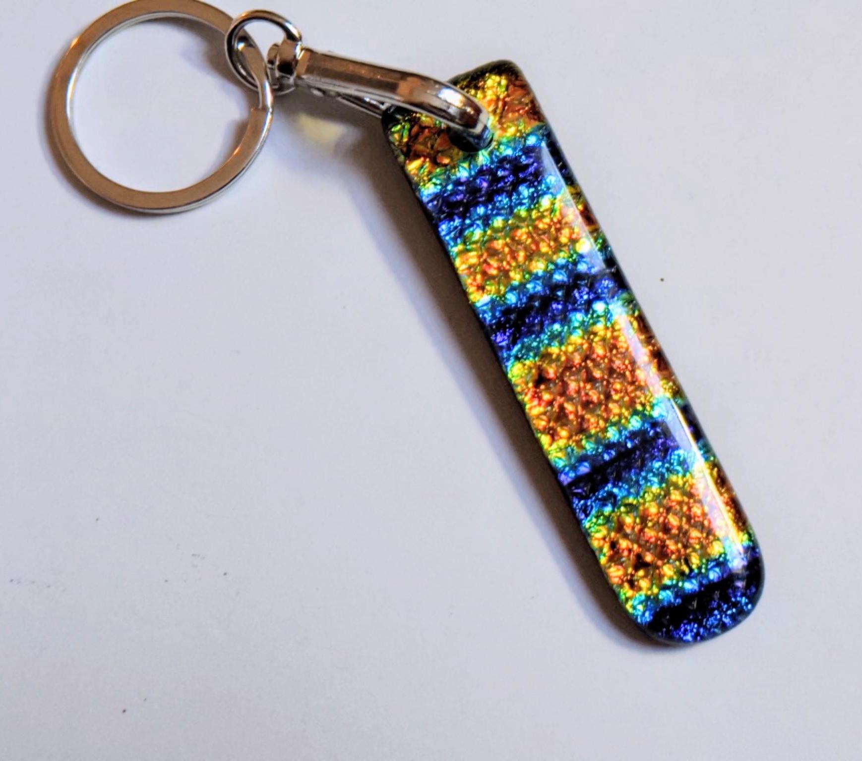 Key Chain: Blue, Yellow and Orange Diamond Patterned Key Ring---item ...