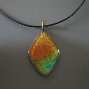 Orange und Grün verschmolzenen Glas Dichroic Anhänger---Artikel G317