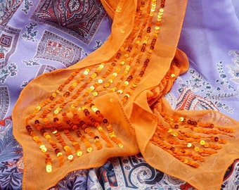 orange chiffon wrap