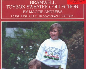 Bramwell Toybox Sweater Collection, Paperback, 11 pages, Maggie Andrews, H.K.C LTD Publications, 1993, Previously Owned