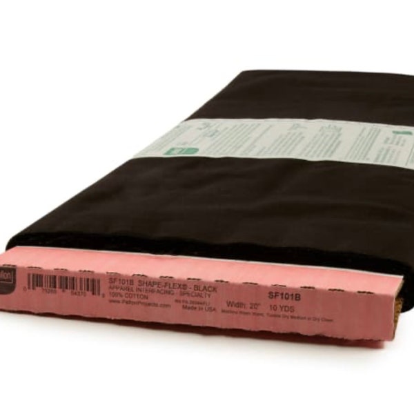 Pellon Shapeflex SF101 Fusible Black Interfacing, 20" Wide, New