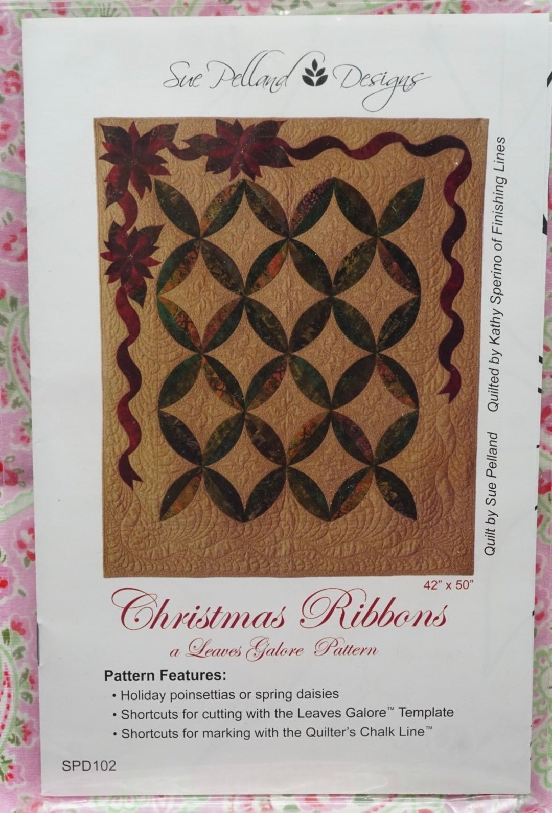 Appliqué Christmas Ribbons, a Leaves Galore Pattern by Sue Pelland ...