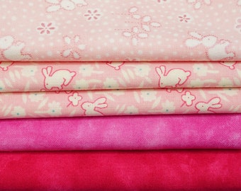 Cotton Quilting Fabric, Coordinated Pink Colors, Various Fat Quarters Available; Previously Owned