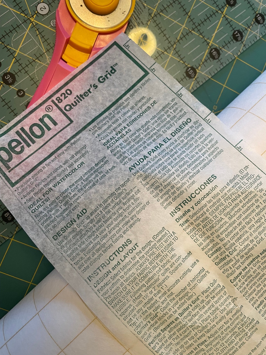 Pellon 820 Quilters Grid 45 Wide Assorted Cuts Available New Etsy
