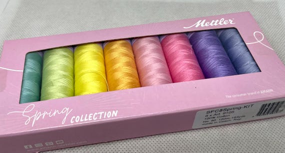 Mettler #SFC8 Spring Kit, (8) Silk Finish 100% Cotton Thread, 150m, 174 yds.