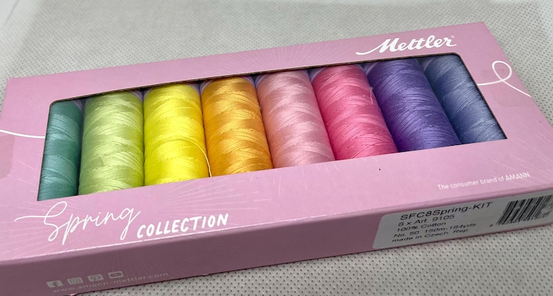 Mettler #SFC8 Spring Kit, (8) Silk Finish 100% Cotton Thread, 150m, 174 yds. zdjęcie 1