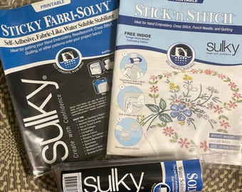 Sulky Solvy Water Soluble Stabilizers for Sewists; 3 Varieties; New!