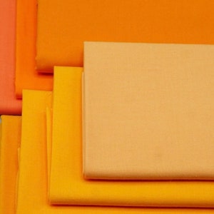 Cotton Quilting Fabric; Warm Solid Colors; Assorted Pieces; Previously Owned