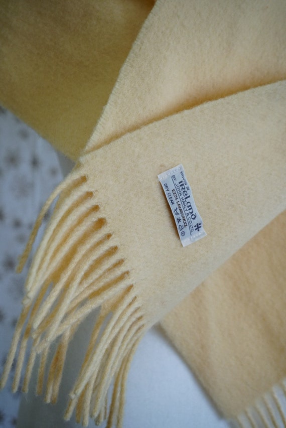 Irish Woolen Scarf in Pale Yellow, 100% Woven Woo… - image 6