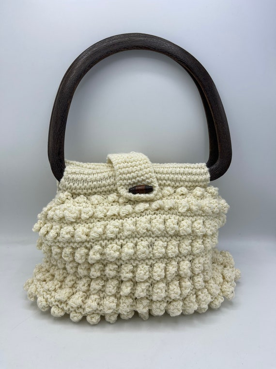 Vintage 60's Crocheted Purse |  Retro Purse | 70'… - image 2