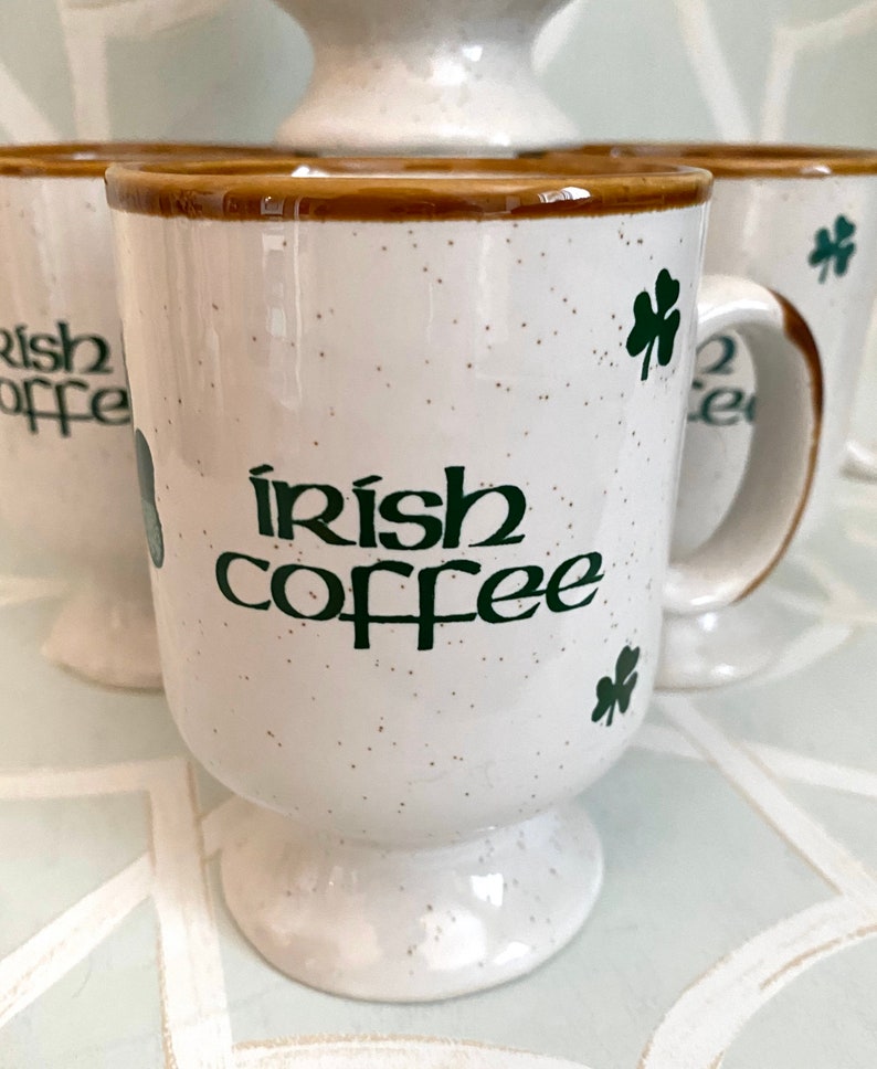 Irish coffee Mugs Set of 4 1970's Retro Stoneware Etsy
