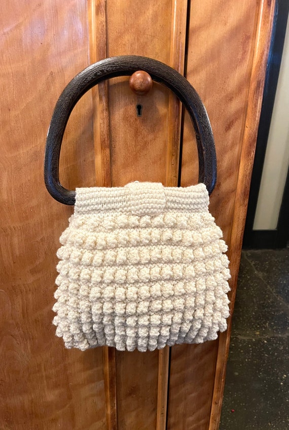 Vintage 60's Crocheted Purse |  Retro Purse | 70'… - image 4