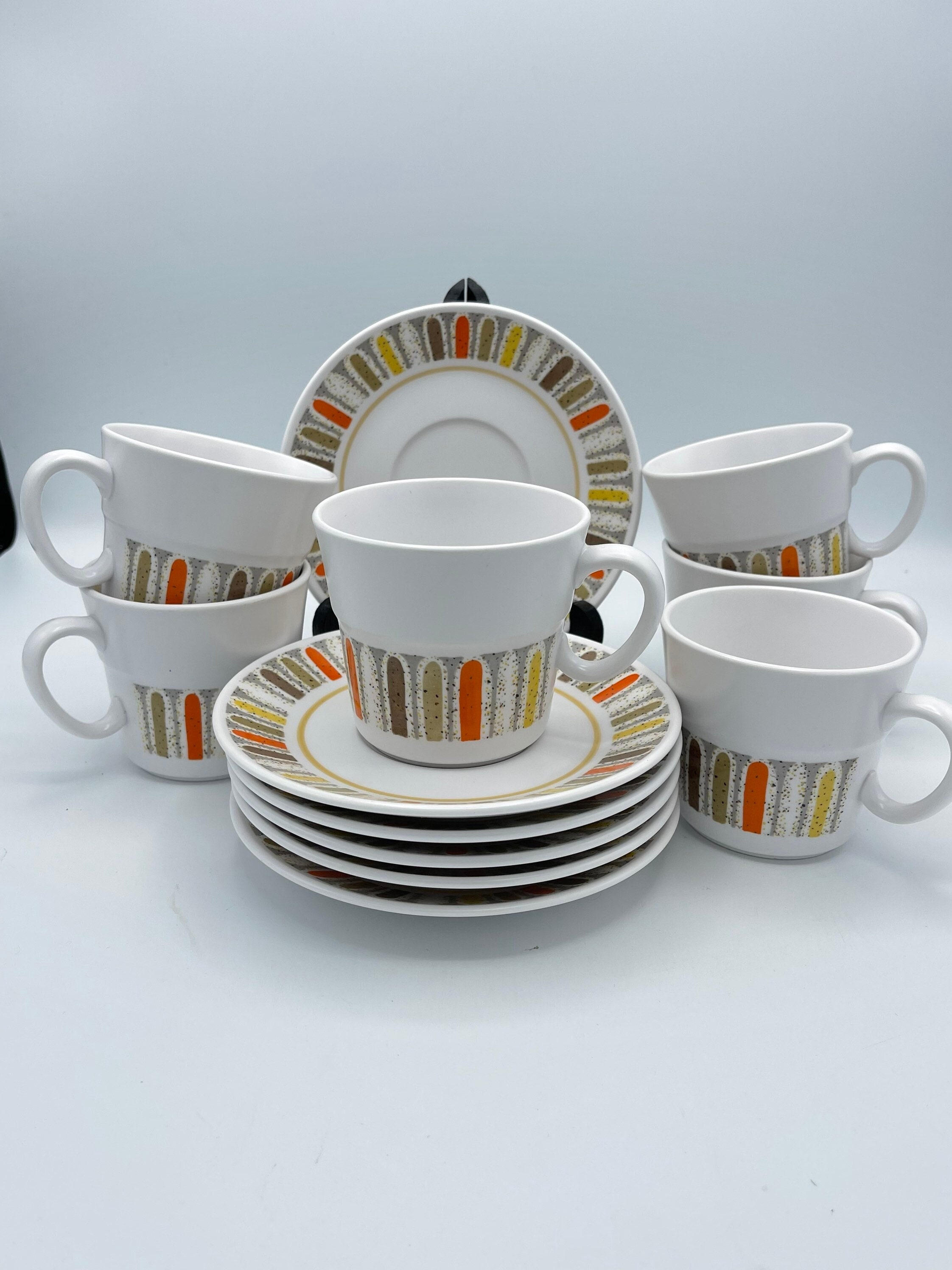 Noritake Progression Mardi Gras Cup & Saucer Set of 6