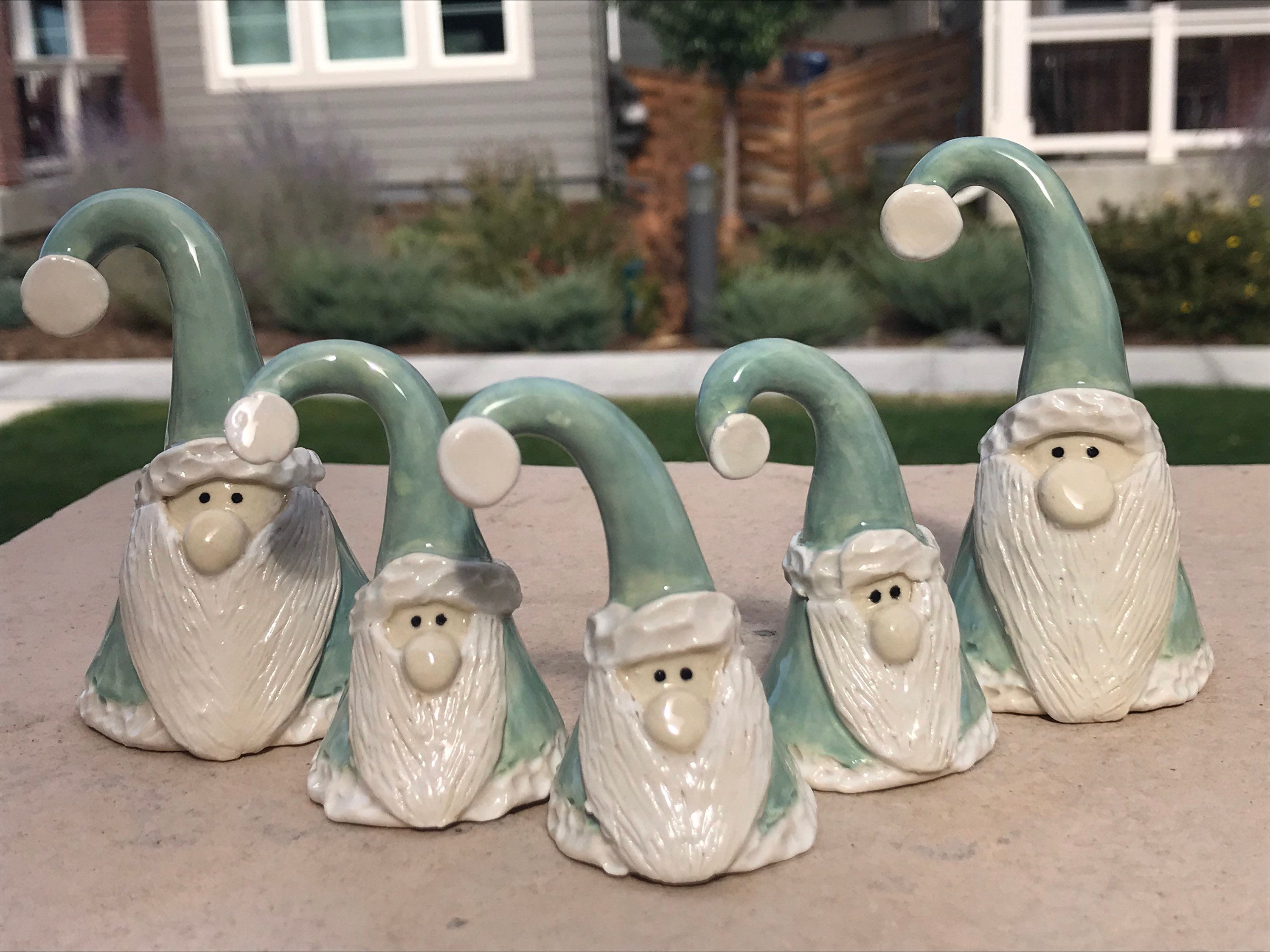 Ceramic gnome Santa handmade different colors and sizes Etsy