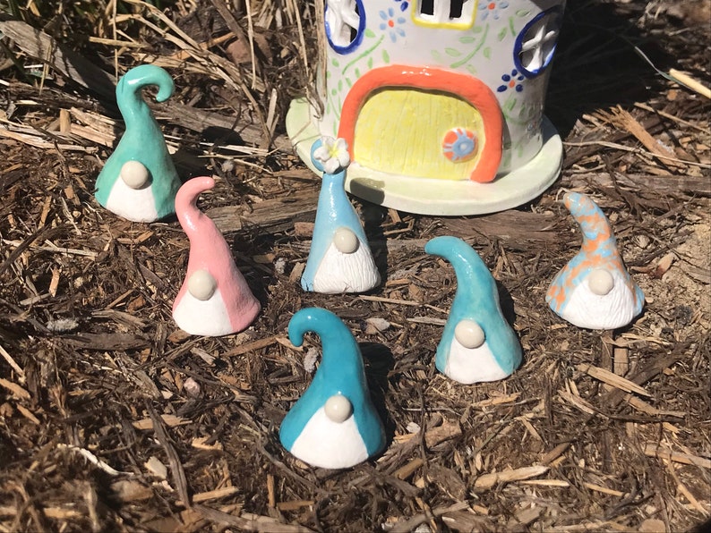 Set of 6 original ceramic mini gnomes | Etsy