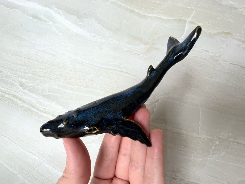 Ceramic Whale Sculpture, Handmade image 3