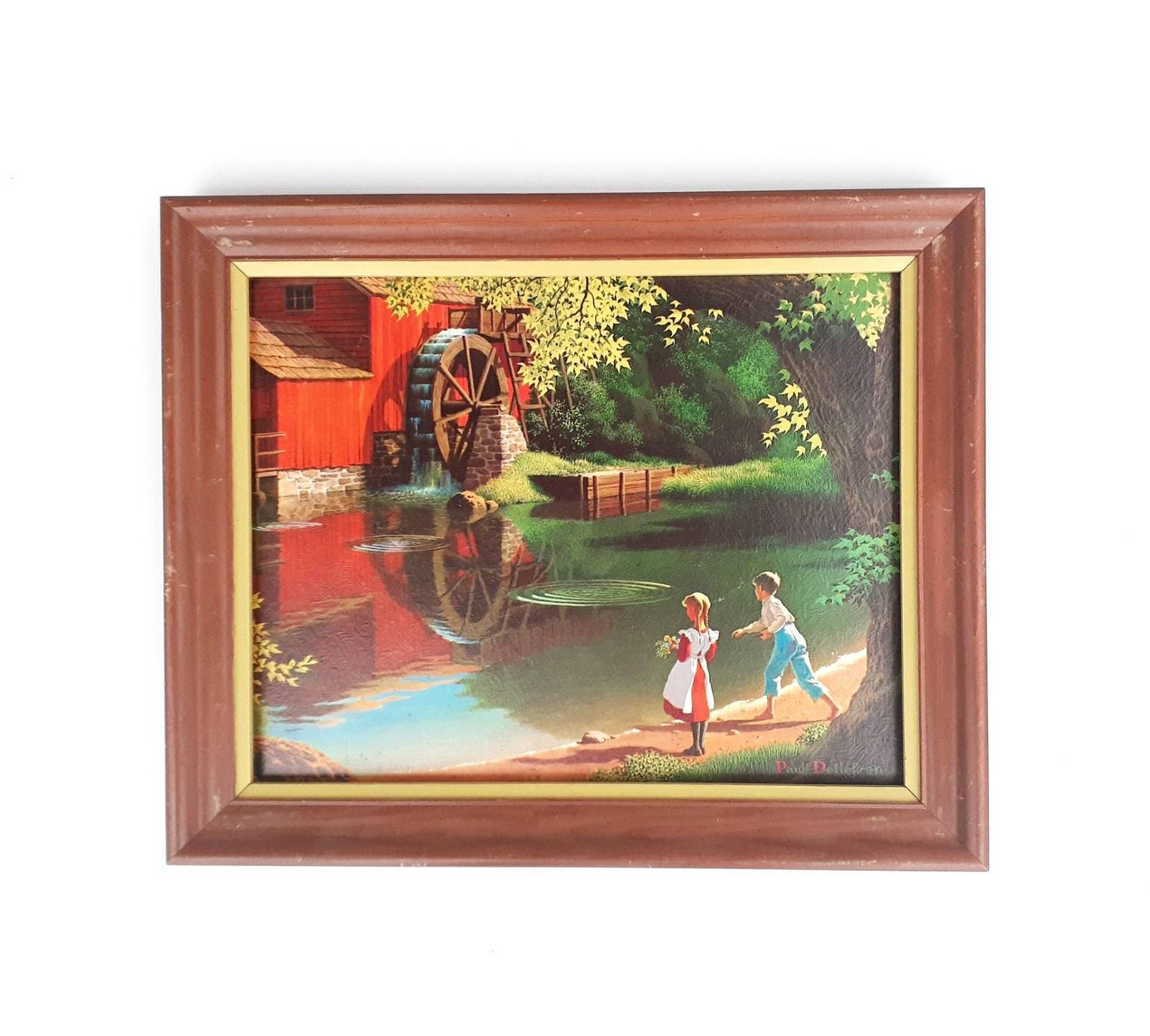 Paul Detlefsen Old Mill Stream Vintage Print Framed 1960s Etsy