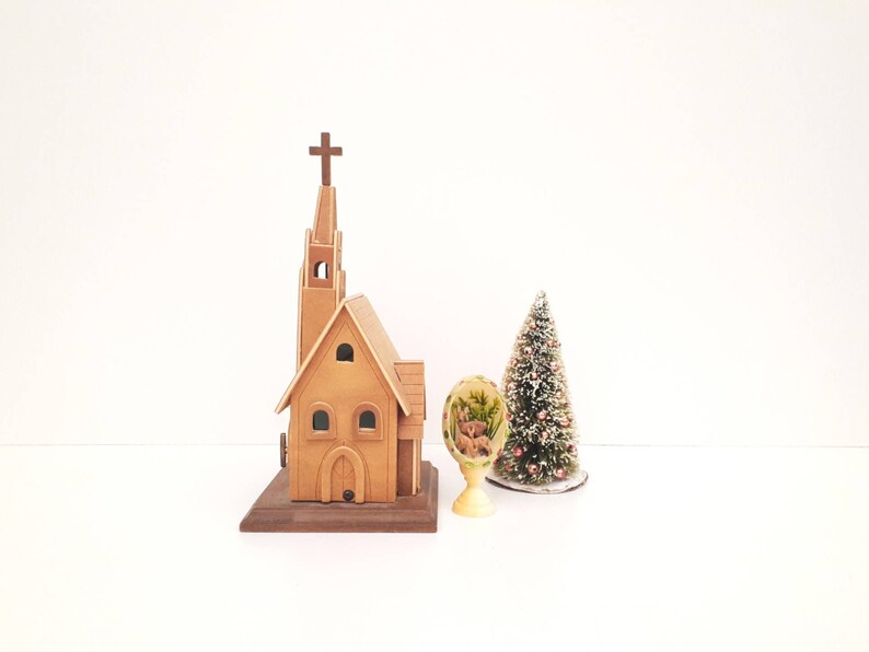 Vintage Wooden Church Music Box with Steeple Plays Amazing Etsy