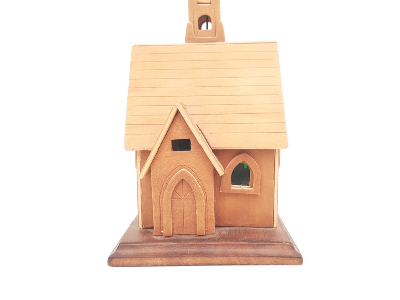 Vintage Wooden Church Music Box with Steeple Plays Amazing Etsy